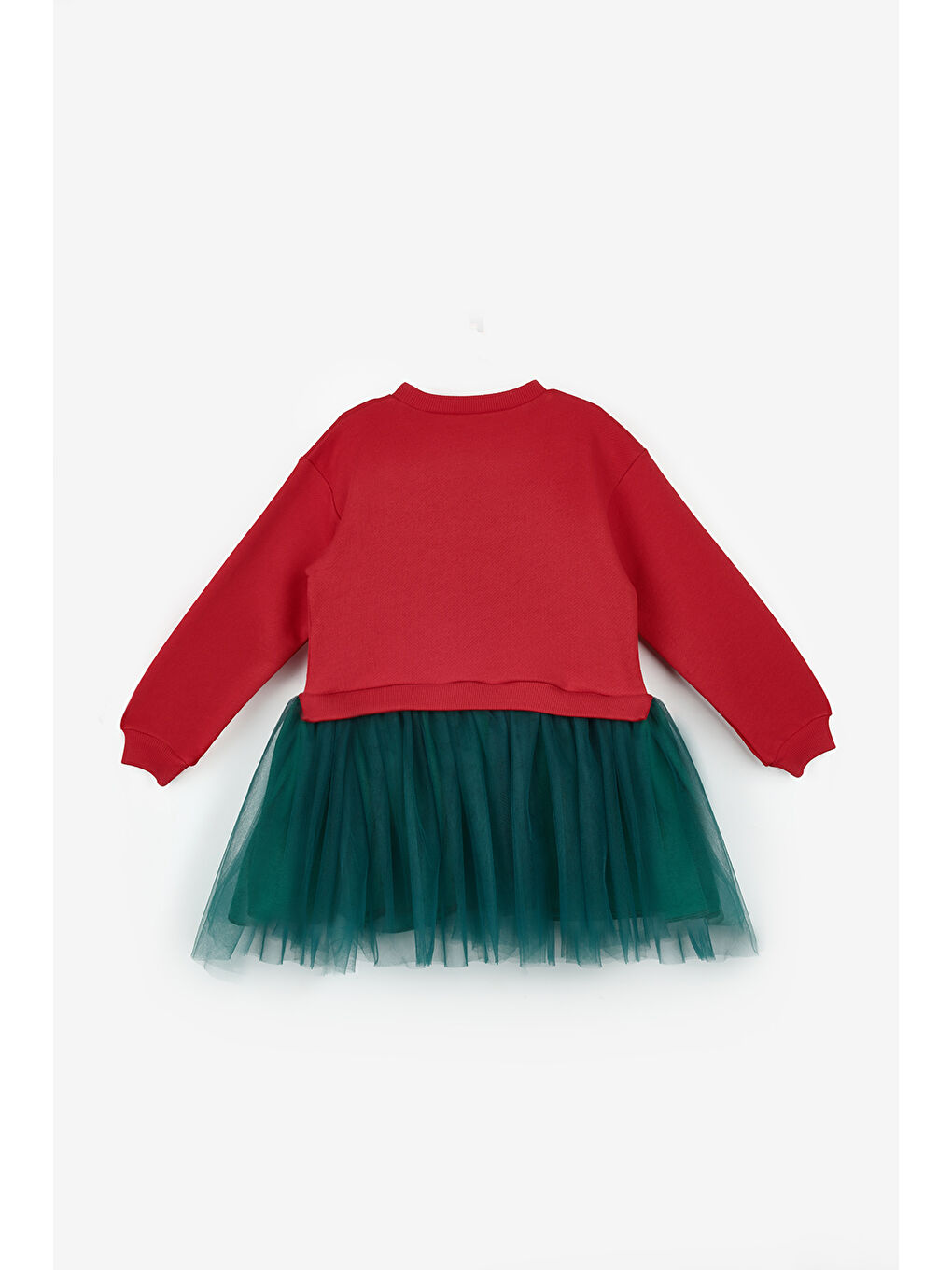 Kırmızı Koala Baskılı Kız Çocuk Yılbaşı Elbise - Renata-1