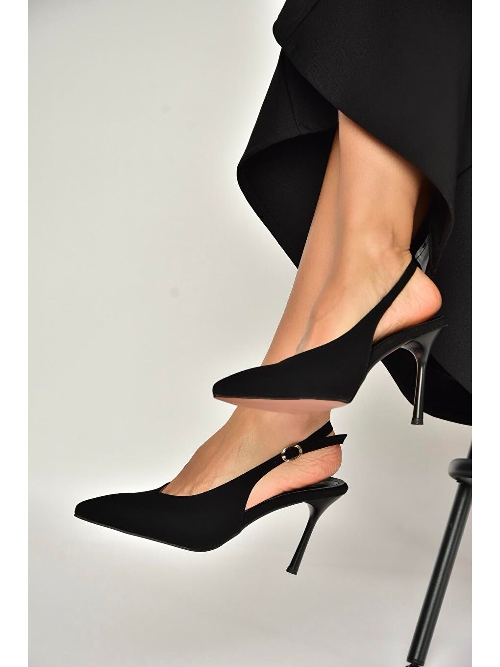 Siyah Kadın Topuklu Ayakkabı Y676090504-3