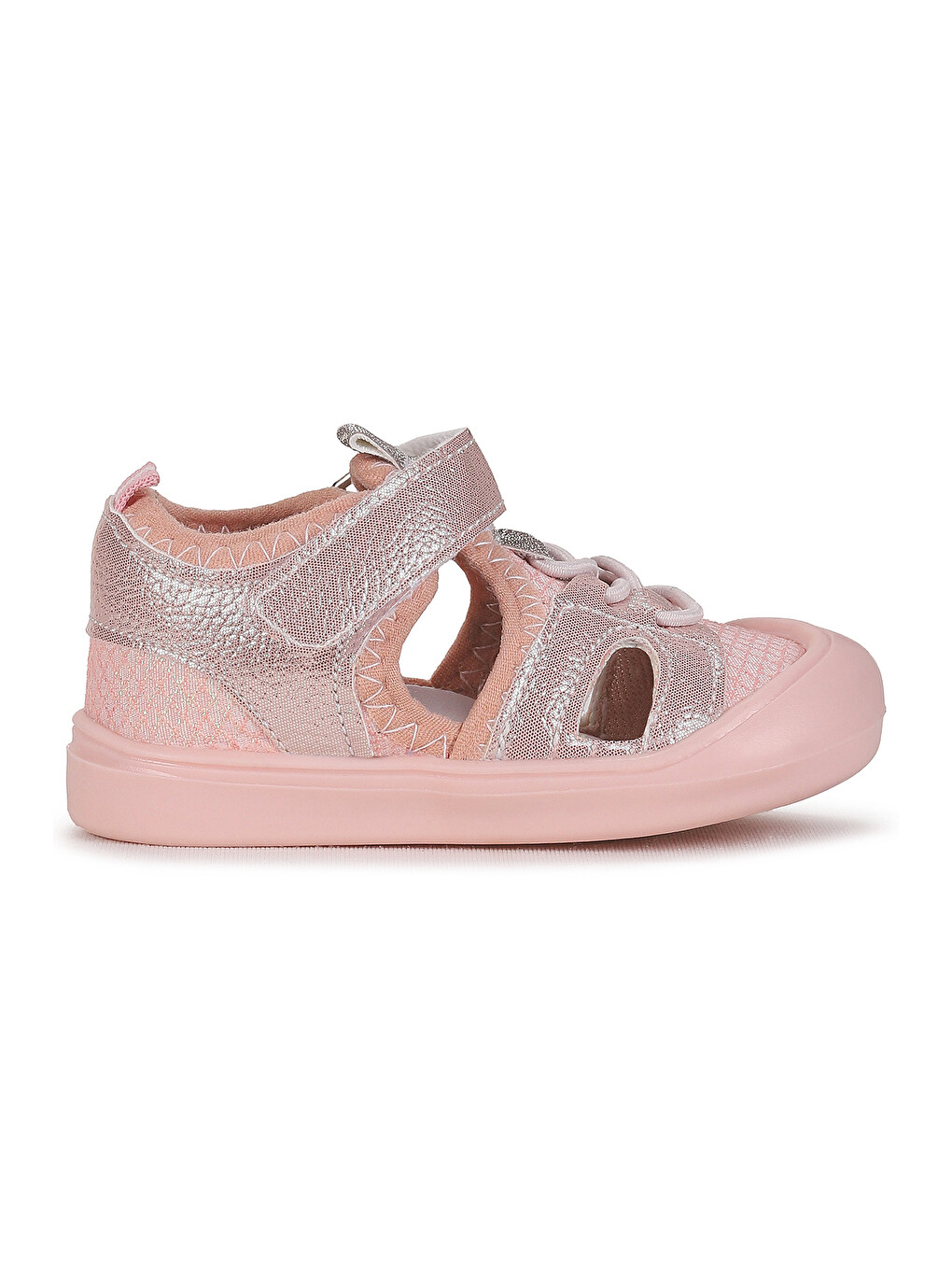 Pembe Tapel İlk Adım Cırtlı Kız Bebek Sandalet-3