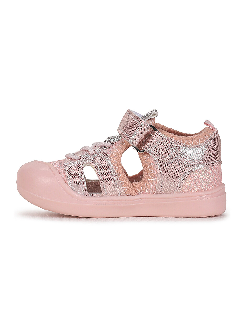 Pembe Tapel İlk Adım Cırtlı Kız Bebek Sandalet-5