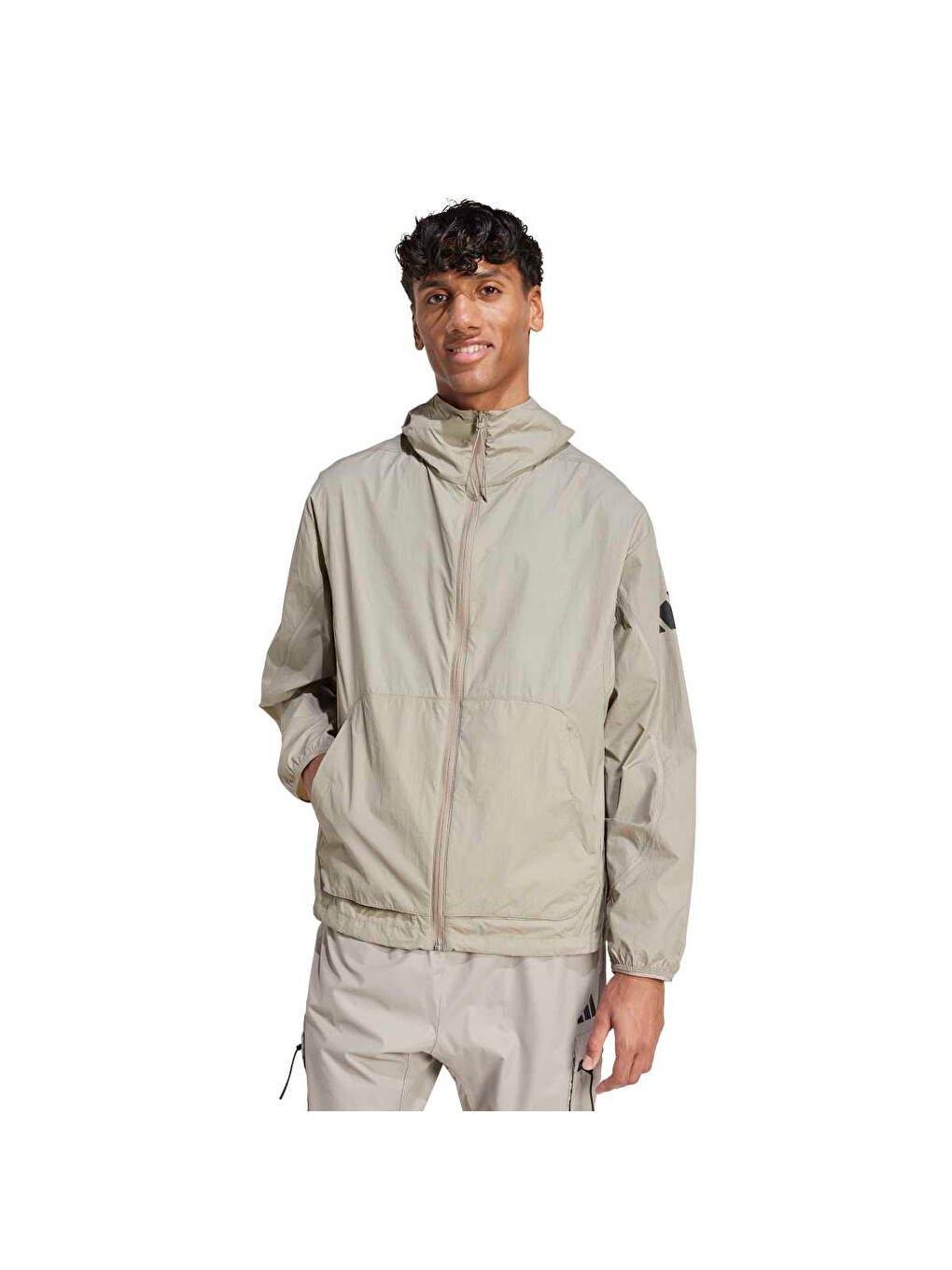 City Escape Windbreaker Erkek Bej Kapüşonlu Ceket
