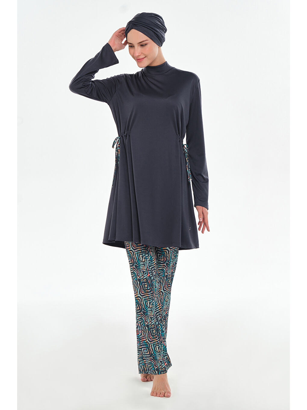 Bol Paça Elastanlı Tam Kapalı Tesettür Mayo 3125 Antrasit
