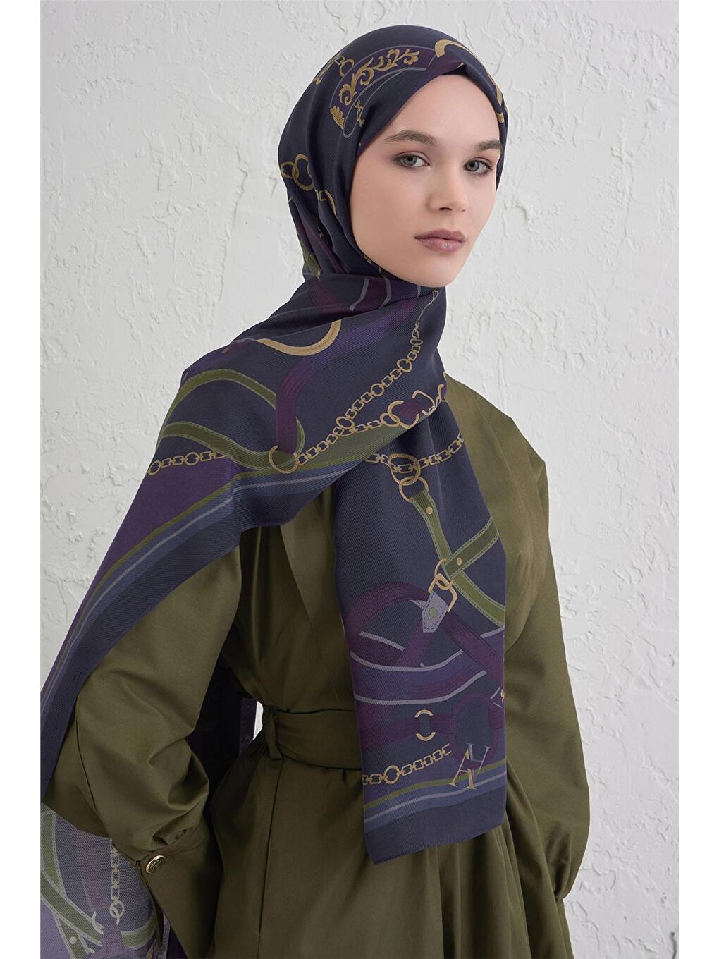 Lacivert Yün İpek Harmony Şal 9315 80