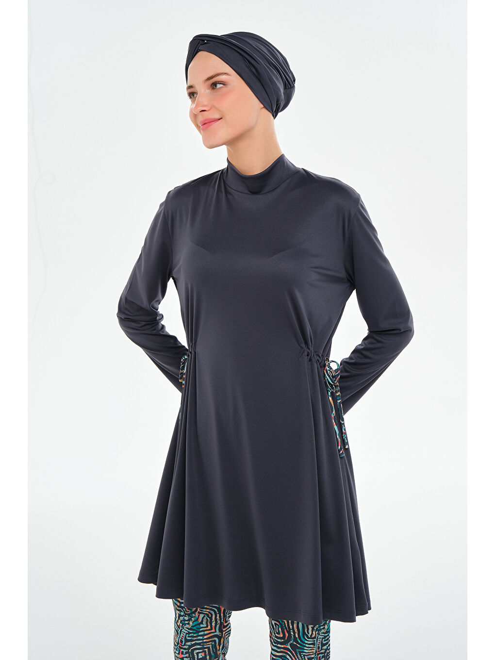 Bol Paça Elastanlı Tam Kapalı Tesettür Mayo 3125 Antrasit-1