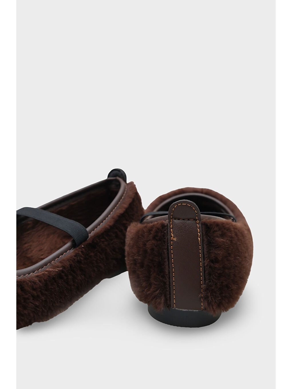 Kahverengi Ollie Kadın Pelüş Lasitkli Babet-4