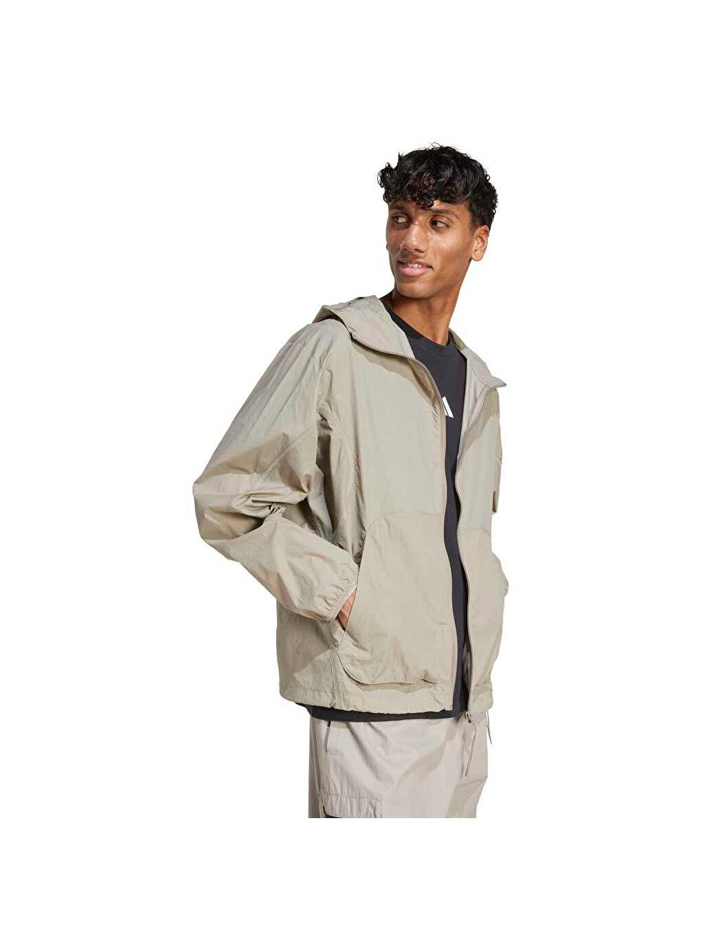 City Escape Windbreaker Erkek Bej Kapüşonlu Ceket-2