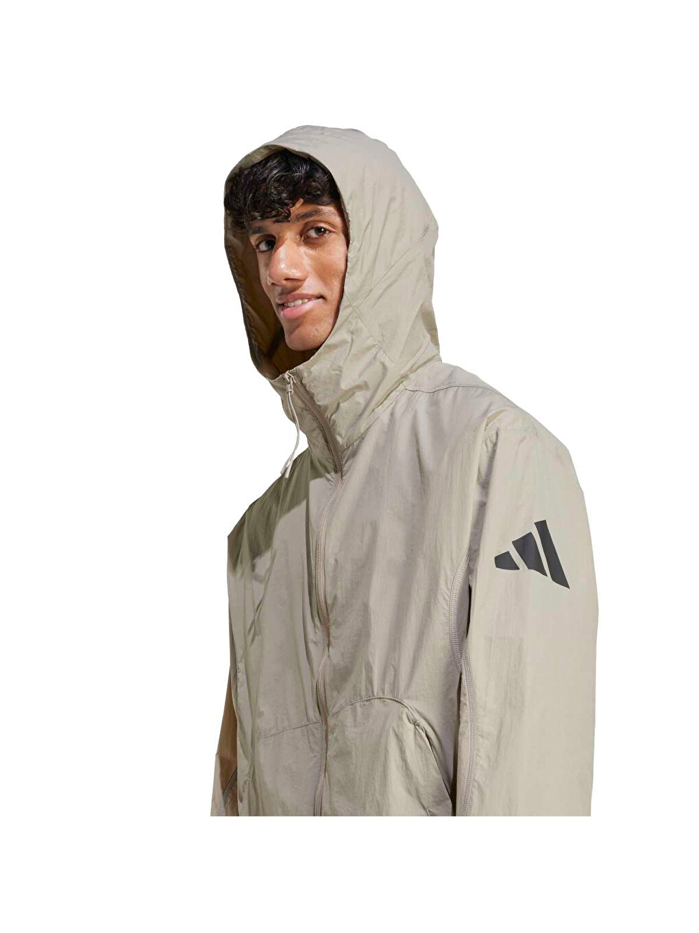 City Escape Windbreaker Erkek Bej Kapüşonlu Ceket-3