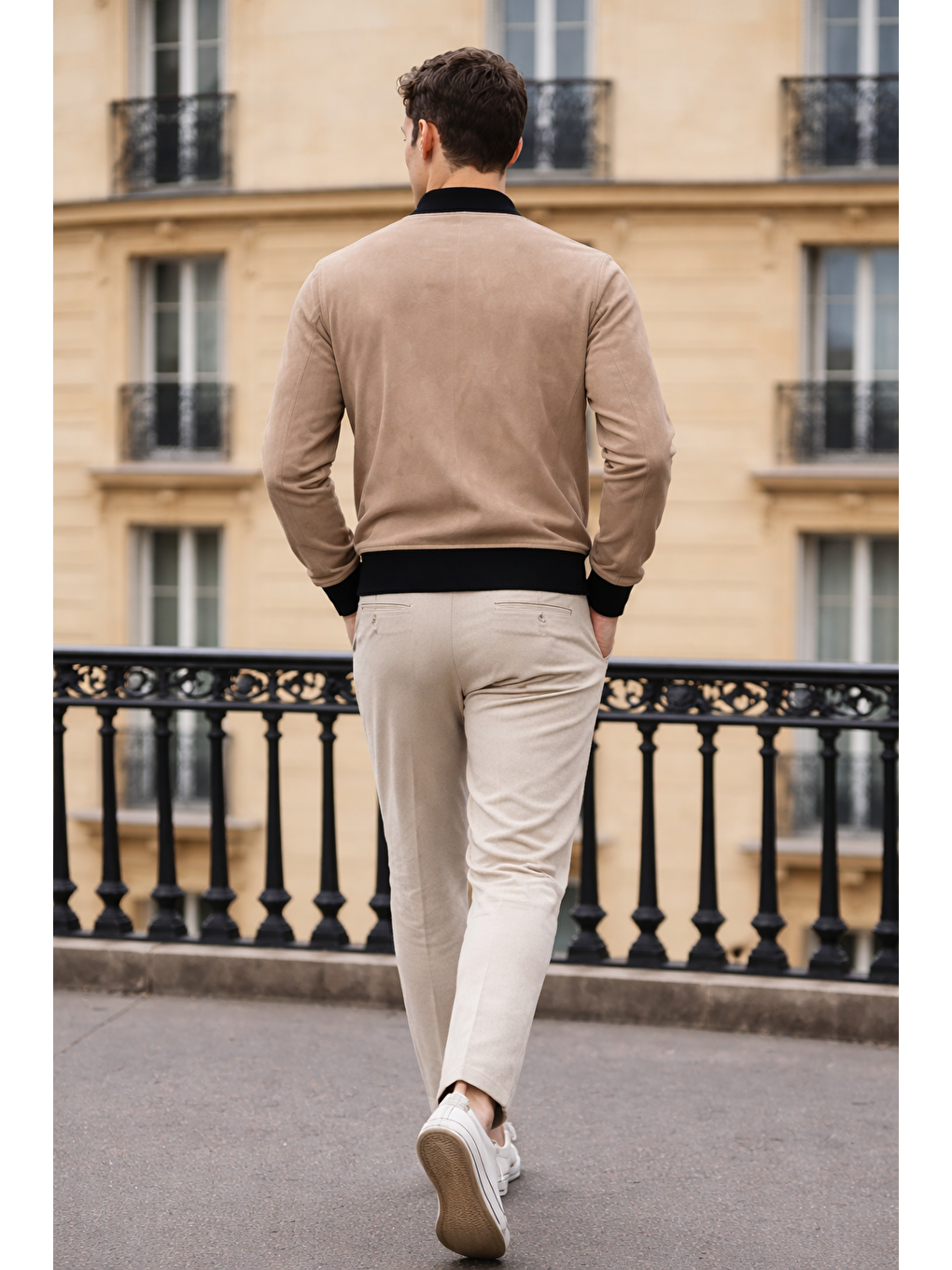 Kahverengi Erkek Trend Dar Astarsız Nubuk Süet A.Kahve Ceket-5