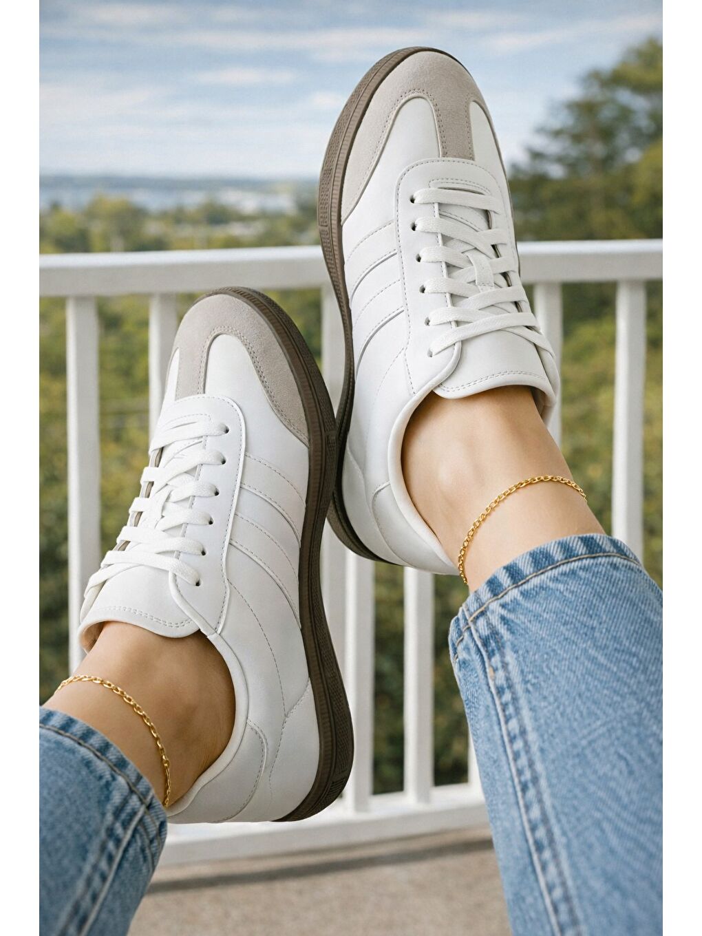 Beyaz FLEX RUN Unisex Spor Ayakkabı Günlük Casual Sneakers-1