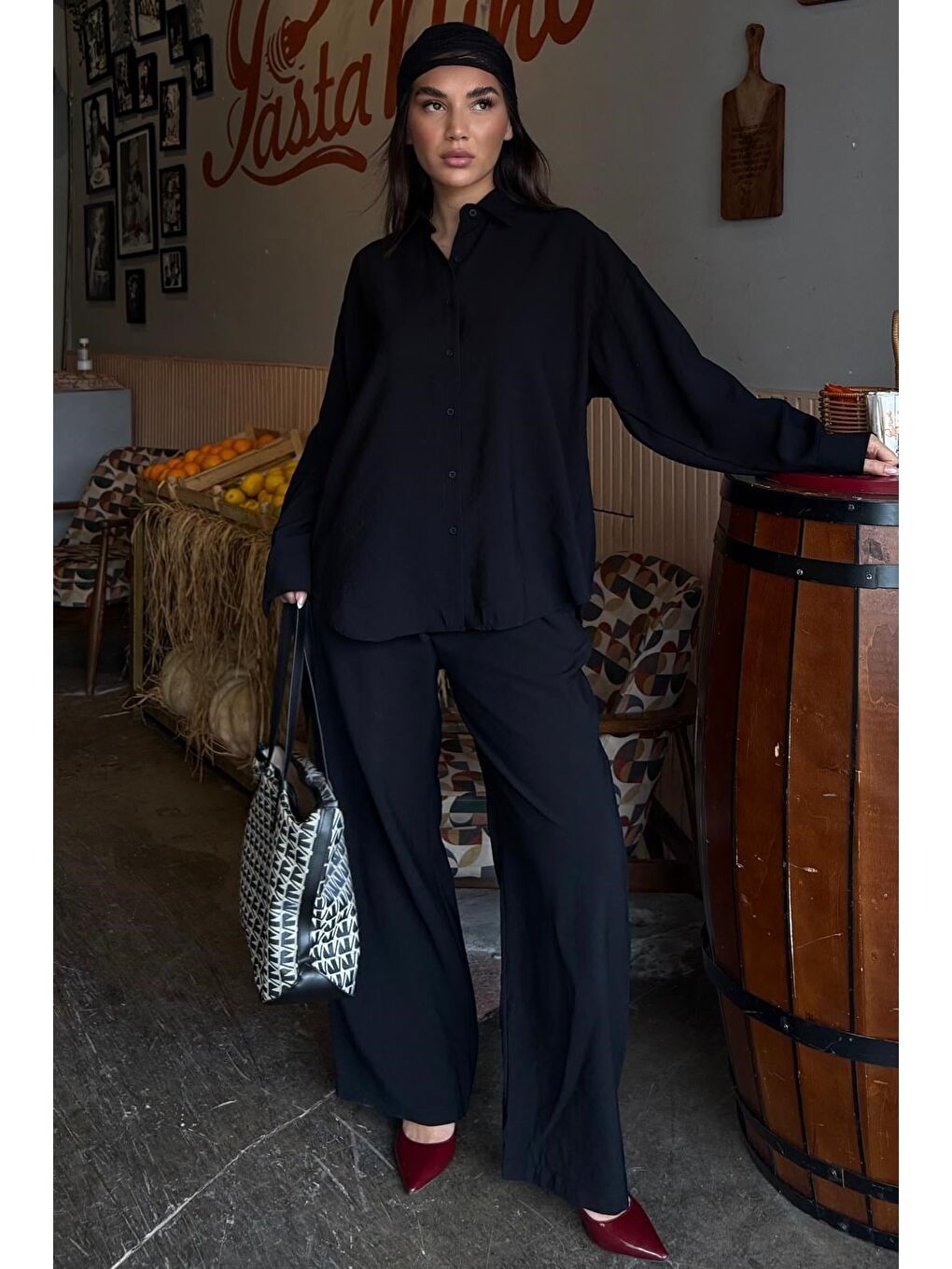 Lacivert Soft Touch Modal Gömlekli Takım Mg2742