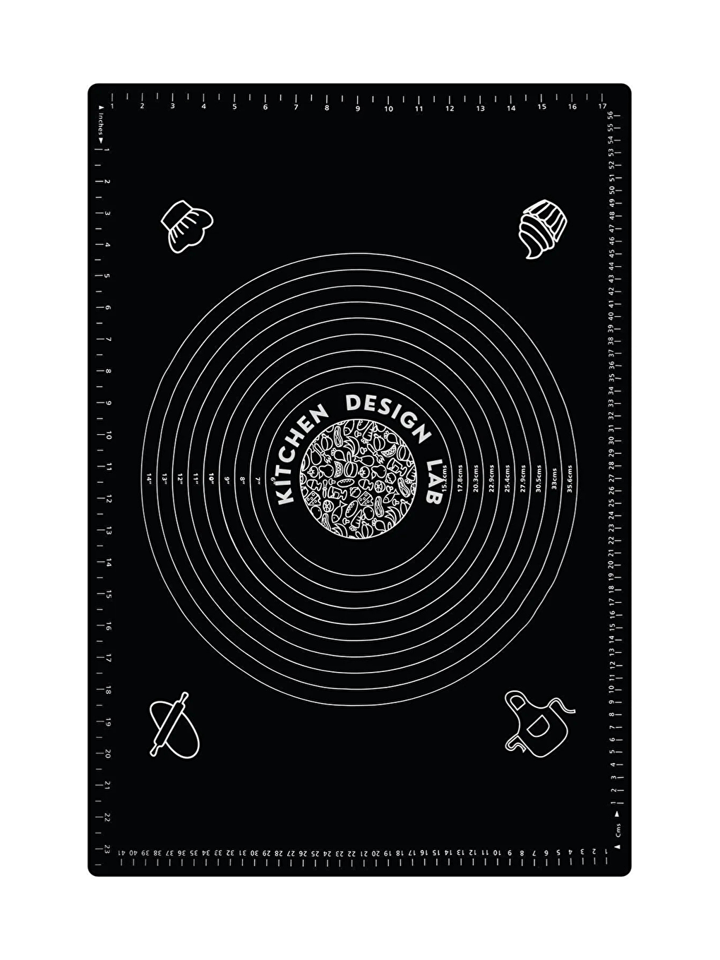 2'li Set Siyah 45x65 Cm Silikon Hamur Açma Matı Ve Çelik Spatula Hamur Kesici-1