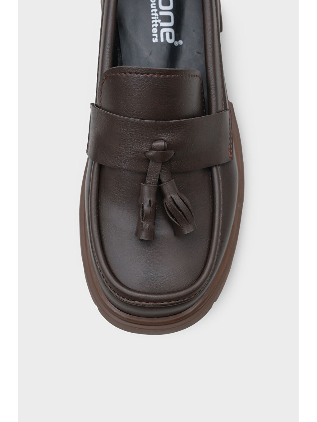 Kahverengi Elga Trak Tabanlı Püsküllü Kadın Loafer-2
