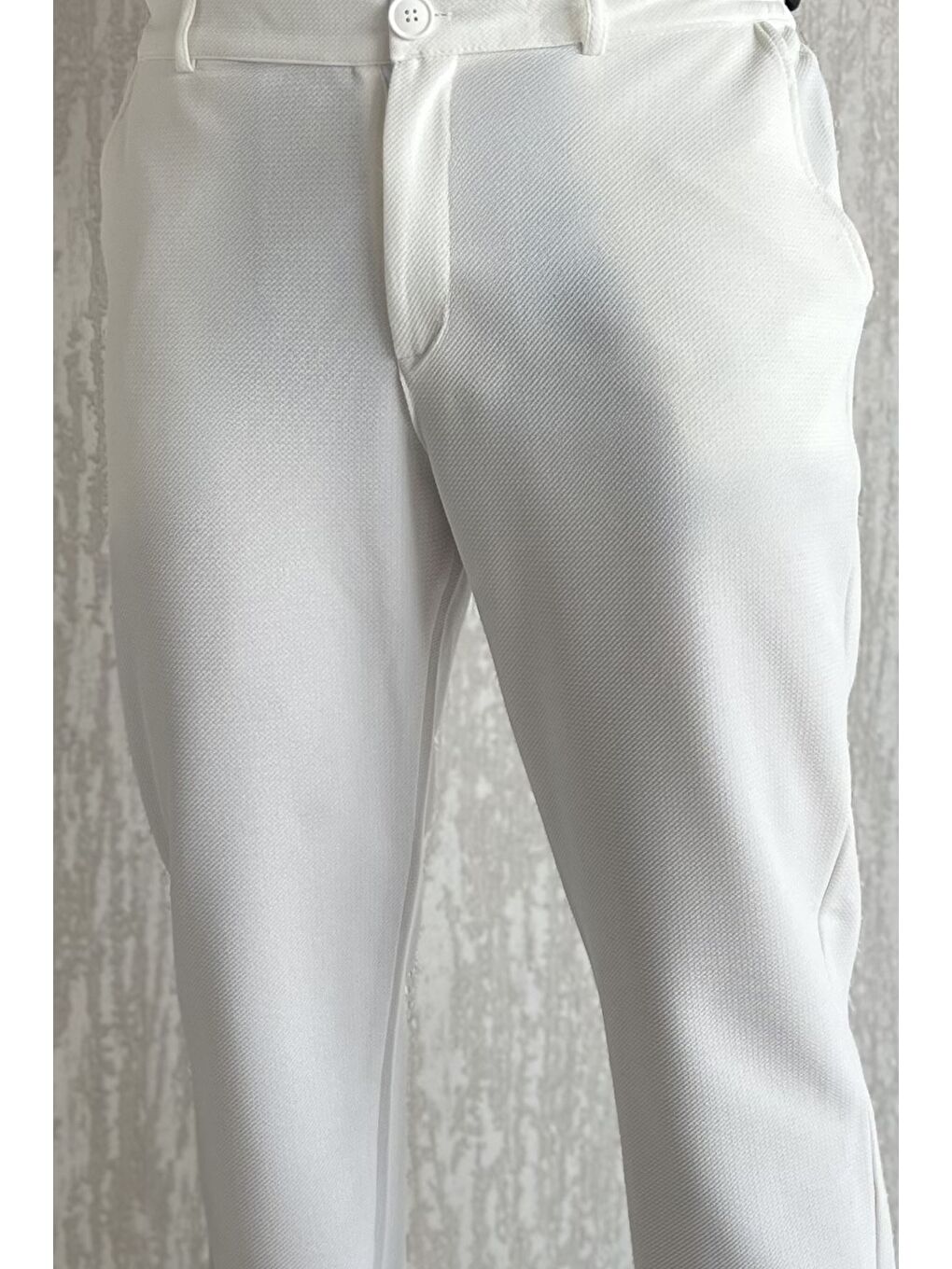 Ekru Erkek Bel Lastikli Jogger Pantolon-3