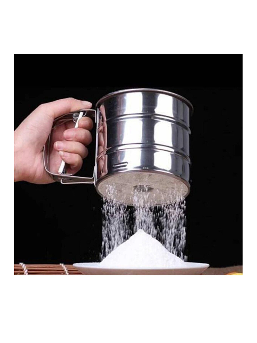 Karışık Ölçülü  Hamur Açma Matı 45 cm x 65 cm Çelik Un Eleği ve Hamur Şekillendirme Seti 3'lü-2