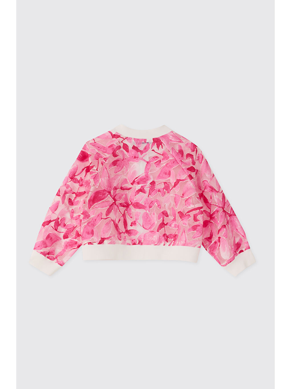 Kız Bebek Çiçek Desenli Pembe Ceket-1