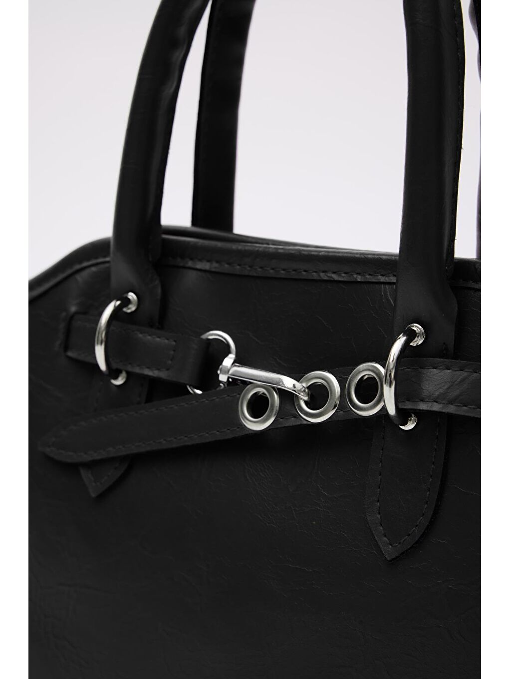 Perez Kemer Detaylı Çapraz Çanta Siyah-5