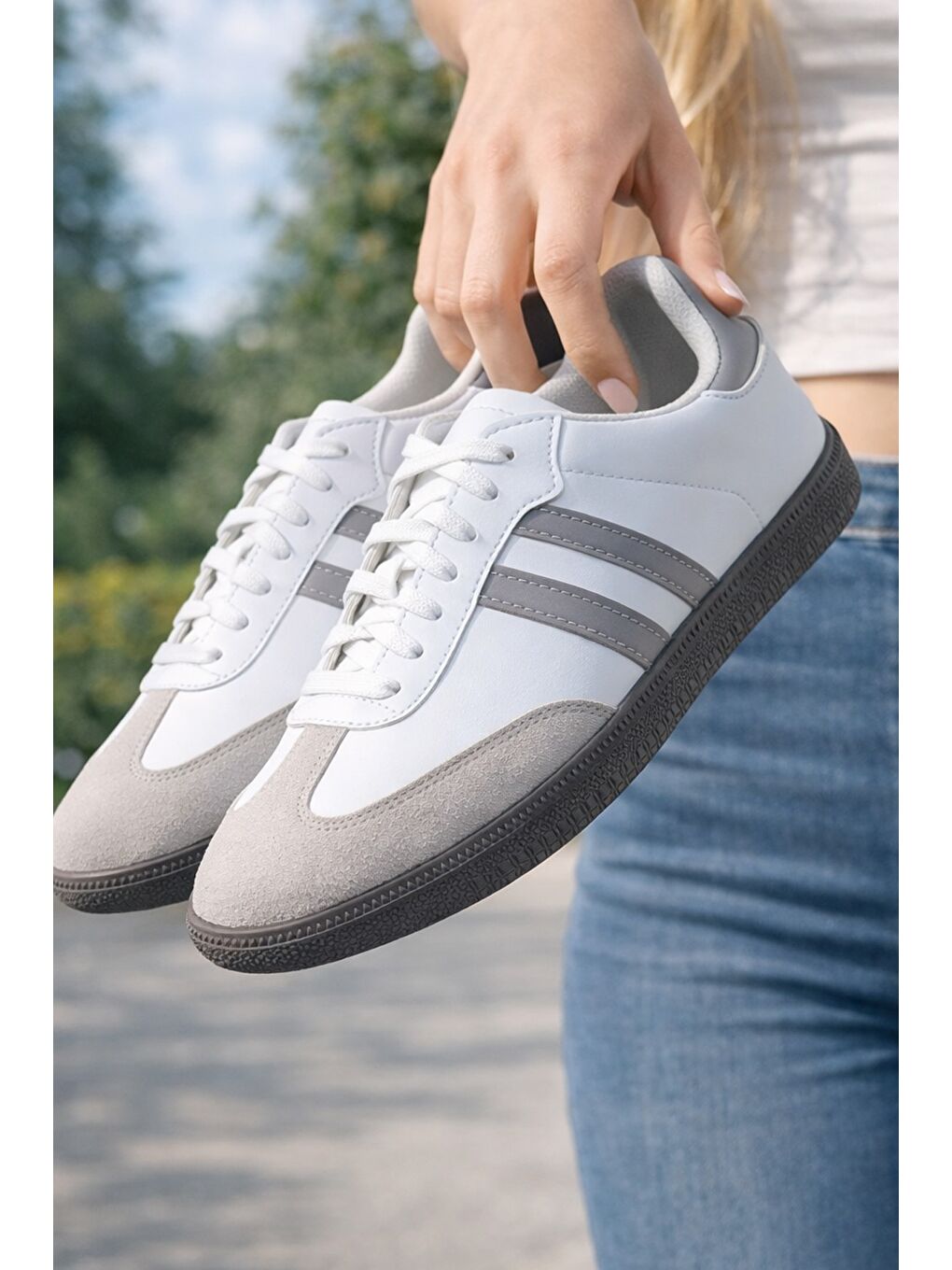 Beyaz FLEX RUN Unisex Spor Ayakkabı Günlük Casual Sneakers-4