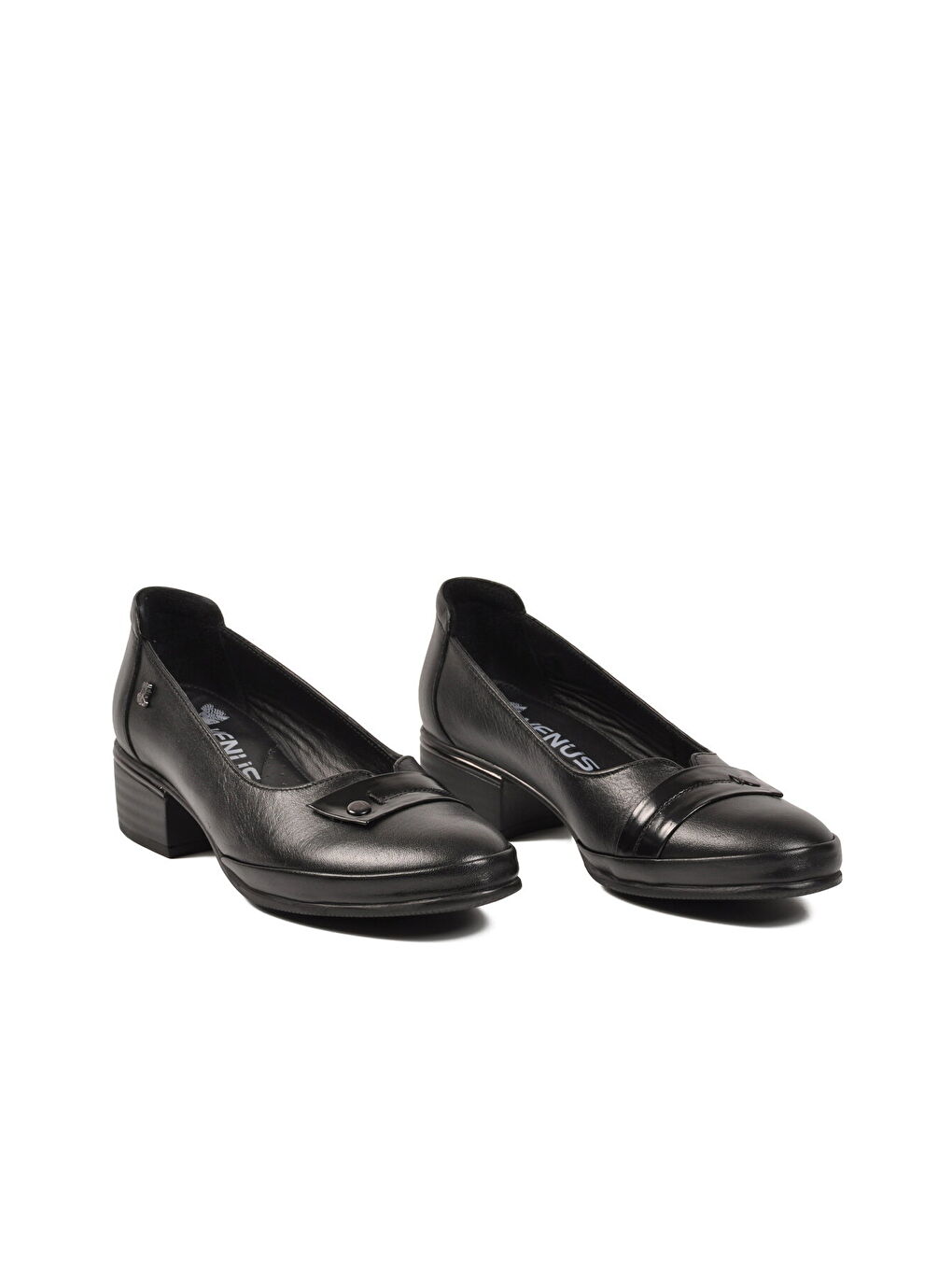 Siyah Hakiki Deri Kadın Topuklu Klasik Ayakkabı 2312531Y Z-2