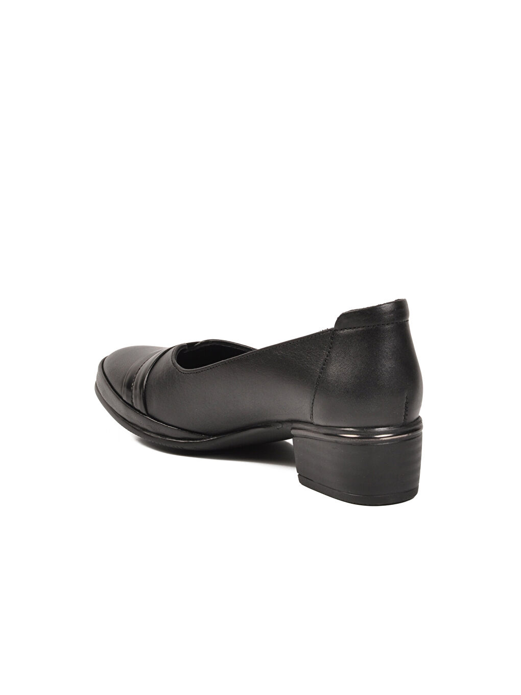 Siyah Hakiki Deri Kadın Topuklu Klasik Ayakkabı 2312531Y Z-3