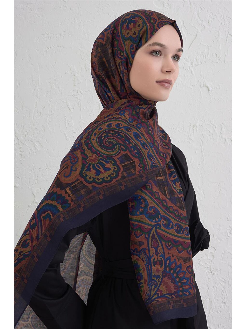 Kahverengi Yün İpek Harmony Şal 327 03-2