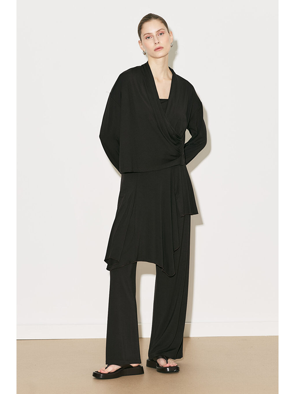 Easy Kruvaze Bluz Kahverengi