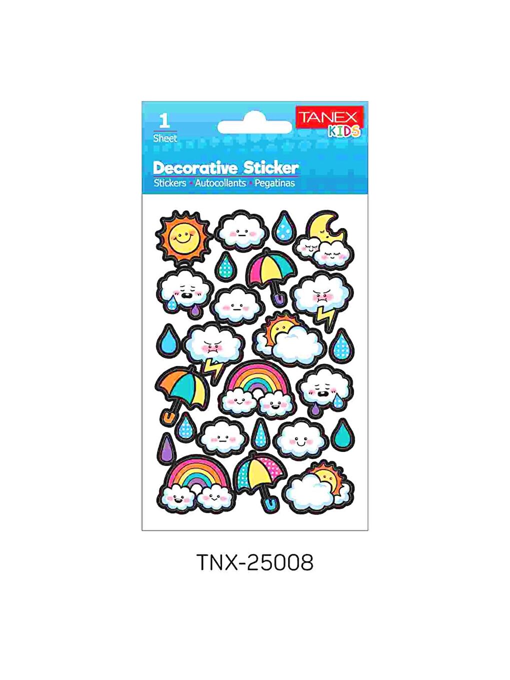 Tanex Kids Sticker Puffy Bulutlar Serisi 25 Parça (25008)