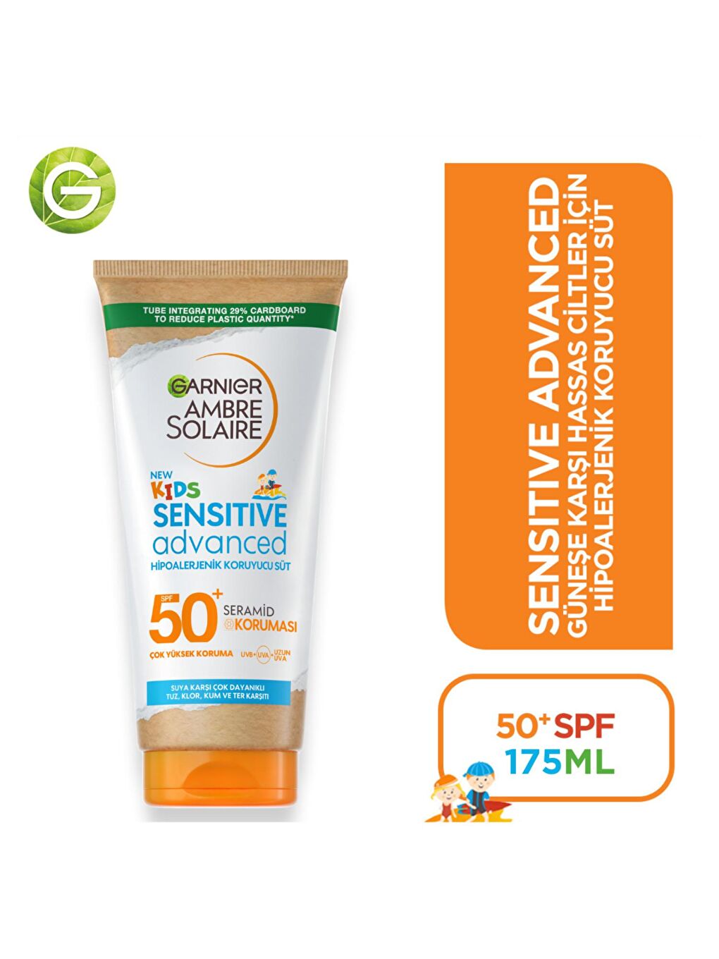 GARNIER Şeffaf Ambre Solaire Çocuk Hipoalerjenik Güneş Koruyucu Süt SPF 50+ 175 ml - 6