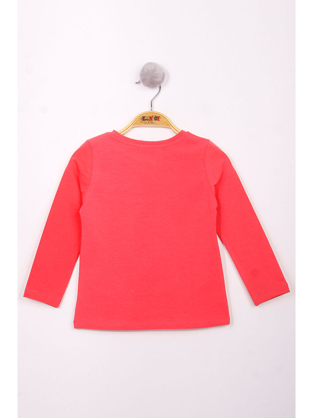 Kırmızı Kız Çocuk Göğsü Nakışlı T-Shirt-1