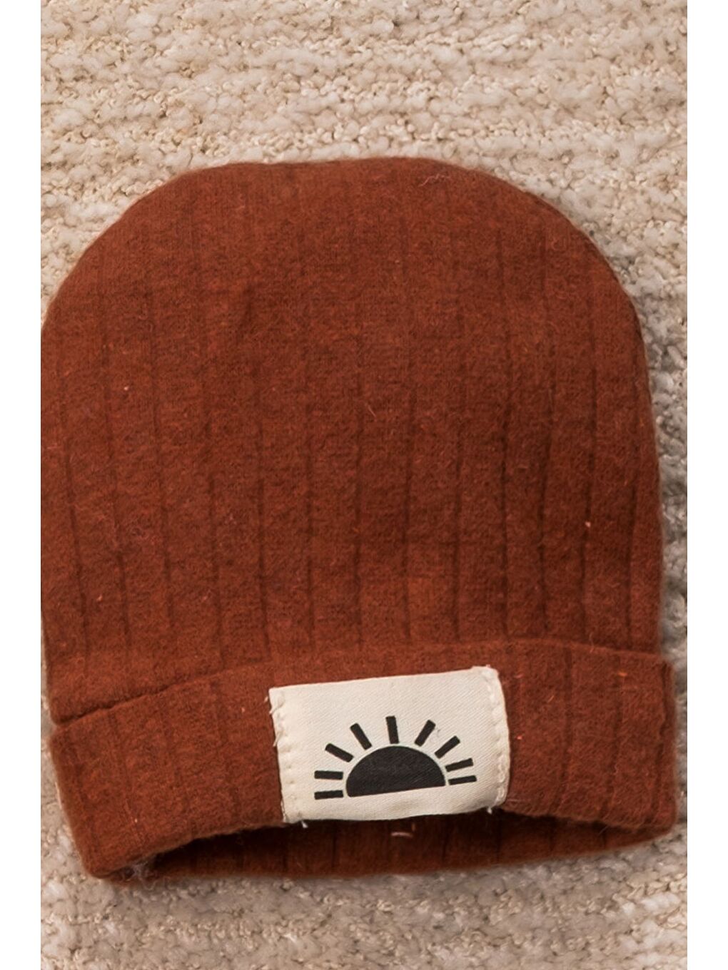 Kahverengi Mavi Güneşli 3 Parça Organik Bebek Takımı-1