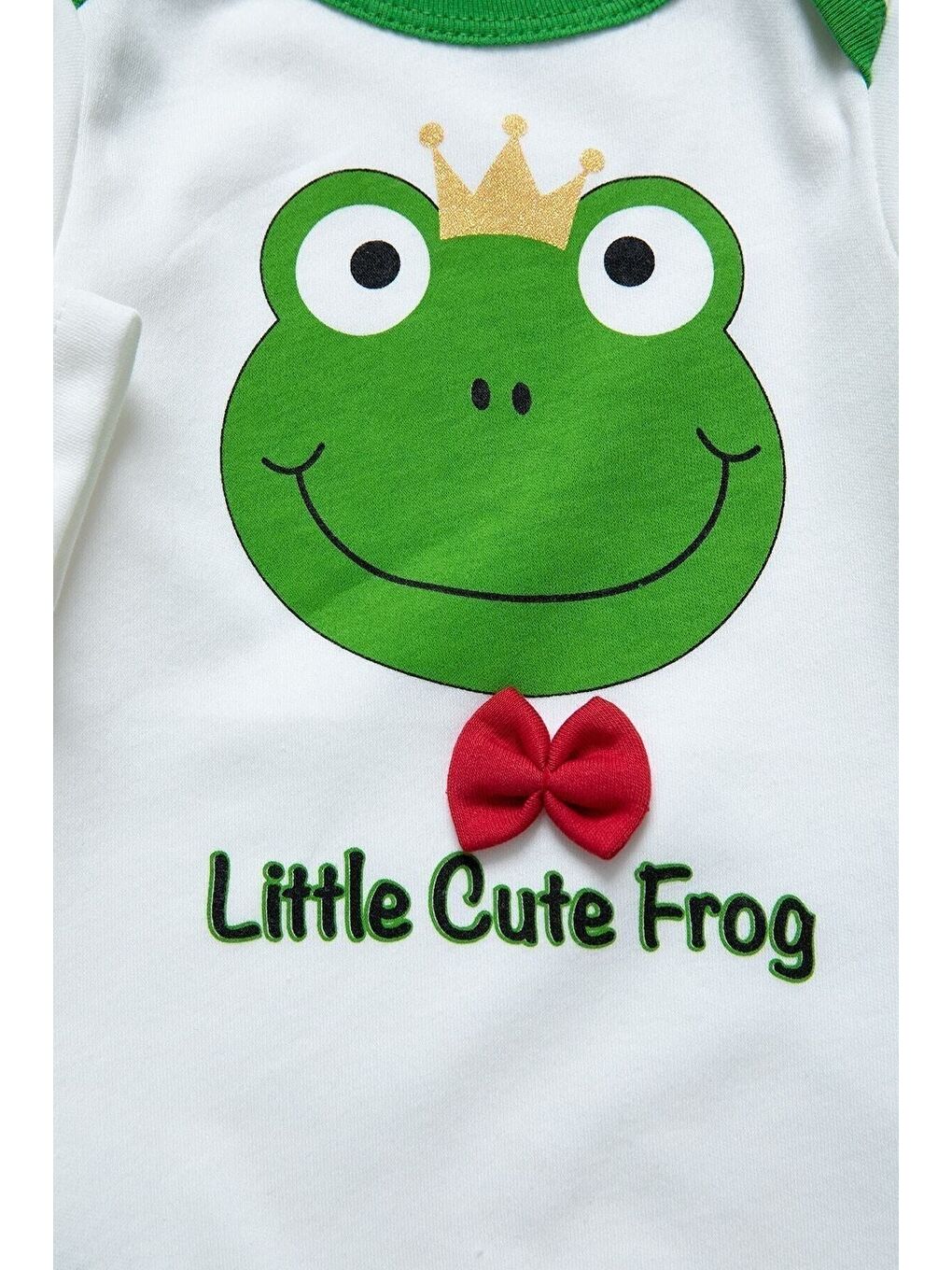 Unisex Bebek Yeşil Kurbağa Zıbın Takımı 3 Lü-2