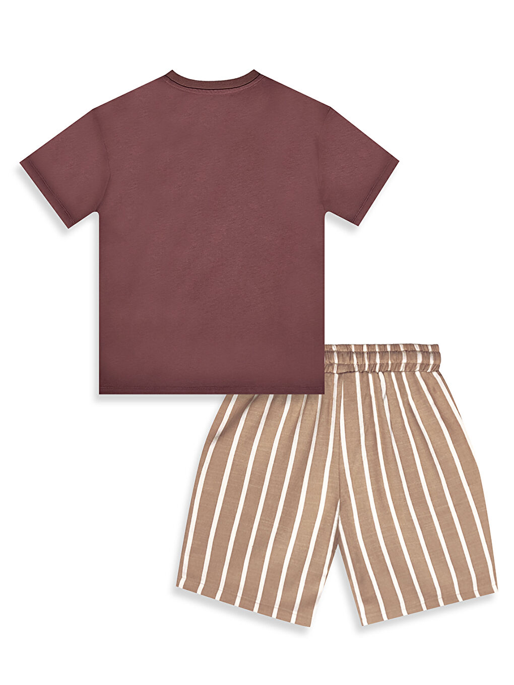 Kahverengi Cool Tiger Erkek Çocuk T-shirt Şort Takım-1