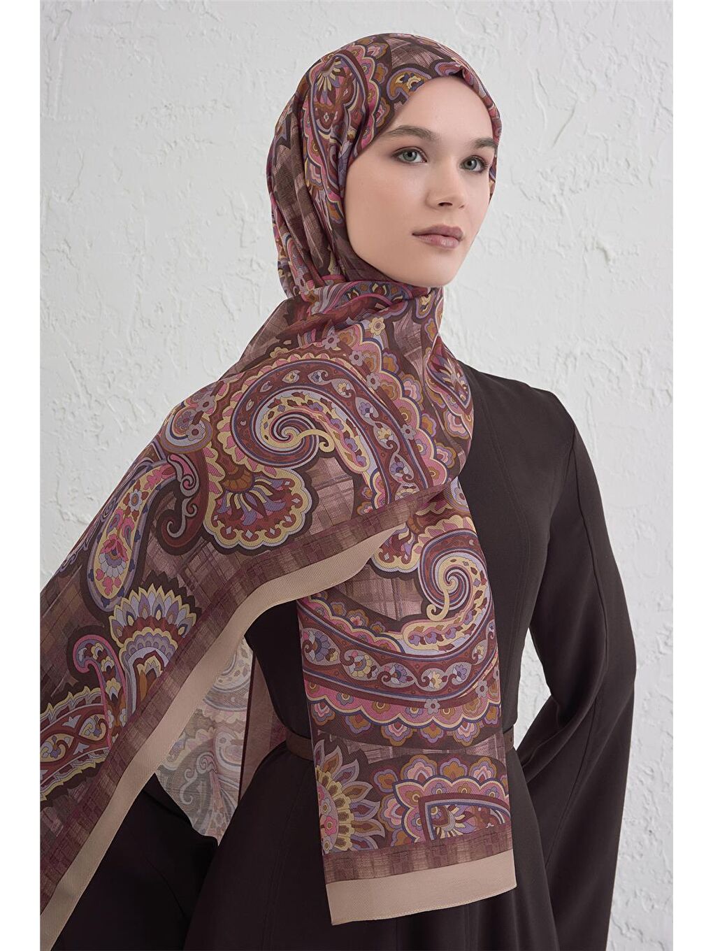 Pembe Yün İpek Harmony Şal 327 36-1