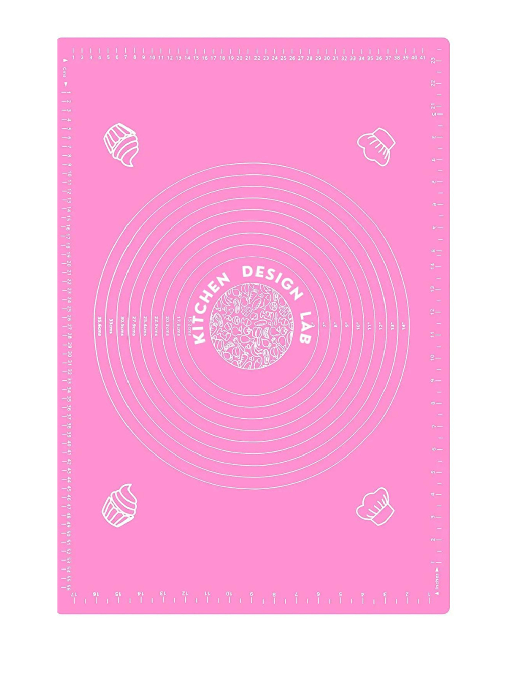 Gri Pembe Silikon Ölçülü  Hamur Açma Matı 45 cm x 65 cm Çelik Un Eleği ve Çelik Hamur Kesici-1