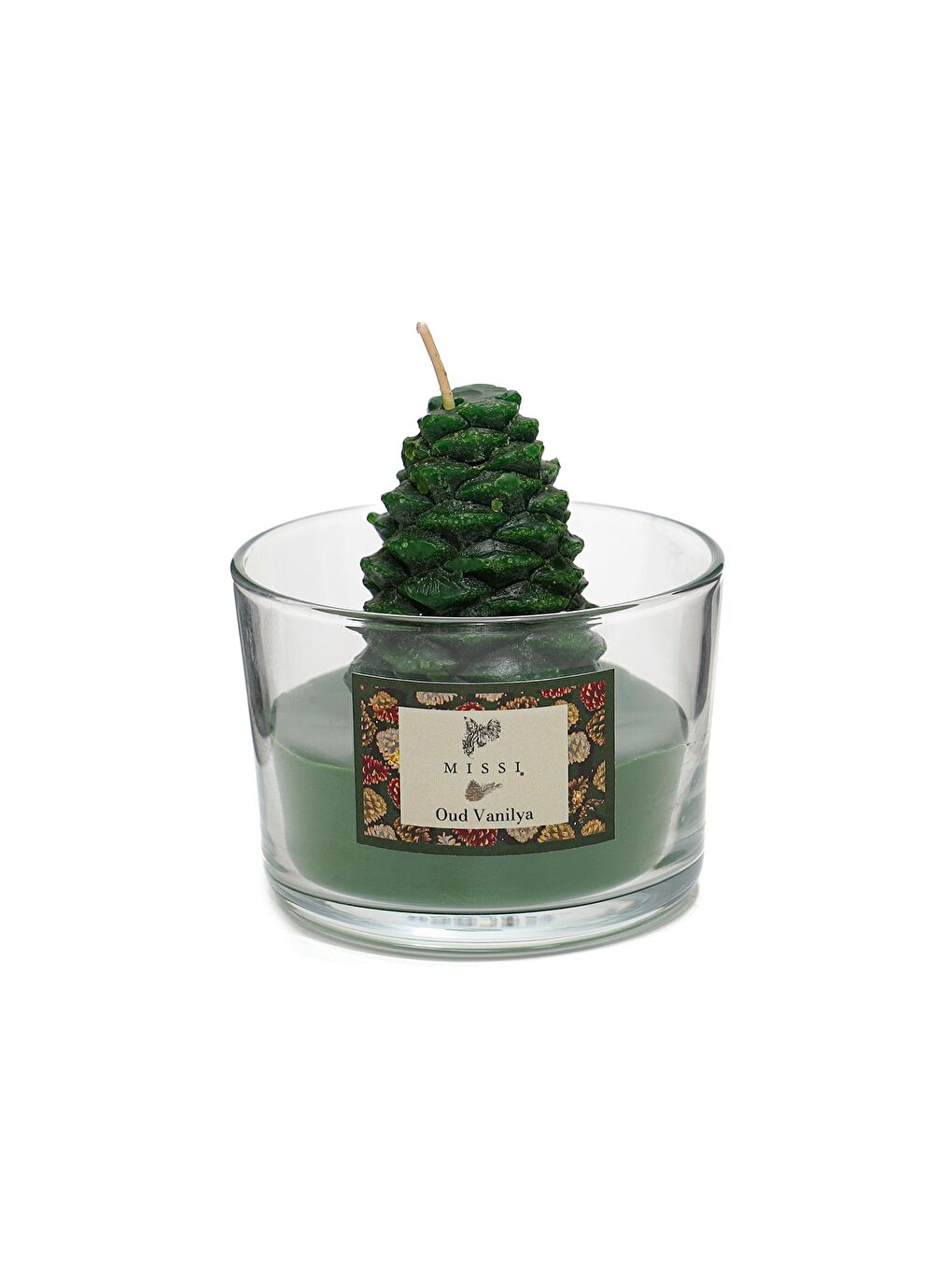 Yeşil Yılbaşı Oud Vanilya Sıcaklığı Vegan Mum