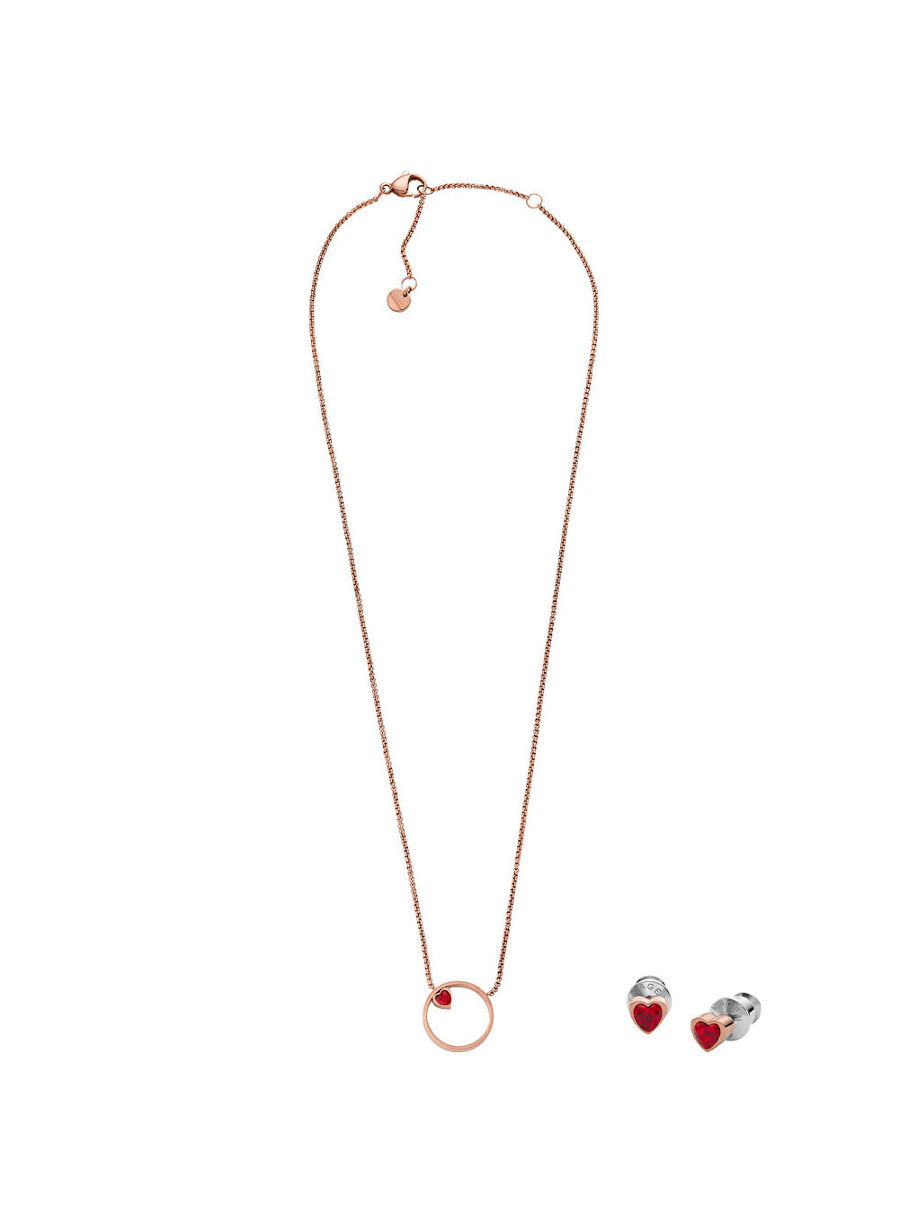 Pembe SKJB1007-791 Kalpli Kadın Kolye ve Küpe Seti