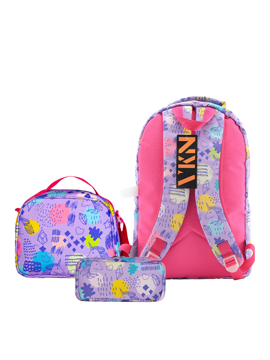 Tek Ana Bölmeli Kız Çocuk İlkokul Çanta Set-2