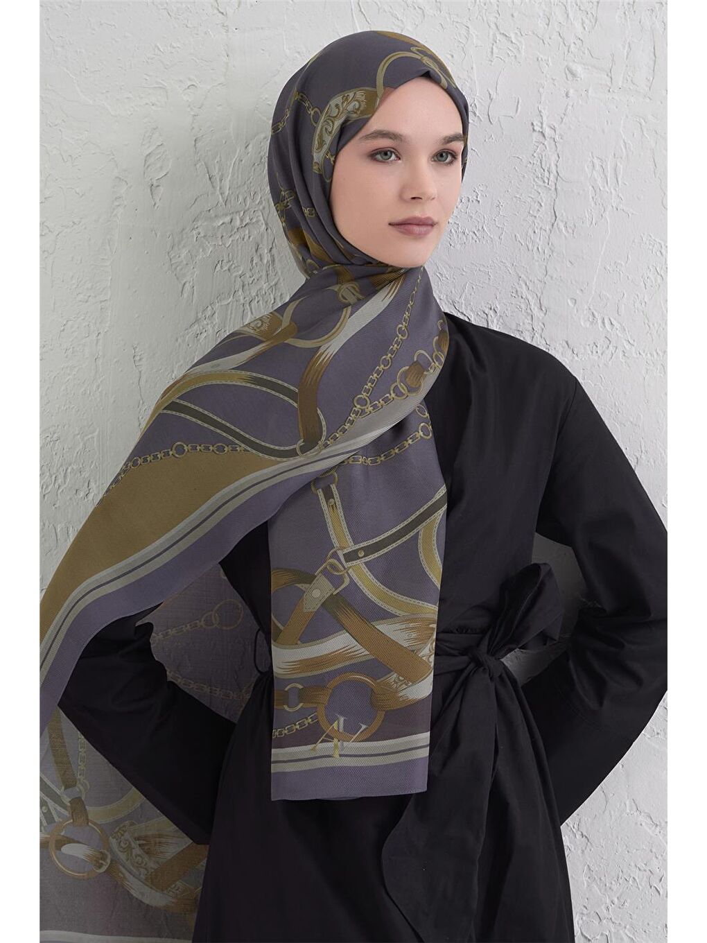 Gri Yün İpek Harmony Şal 9315 33-2