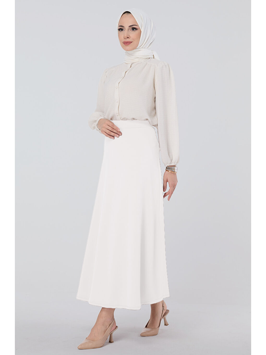Ekru Çan Etek Krem - 27075-2