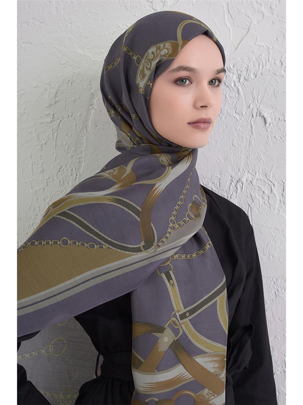 Gri Yün İpek Harmony Şal 9315 33-3