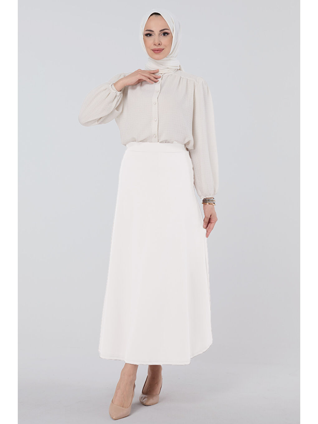 Ekru Çan Etek Krem - 27075-3