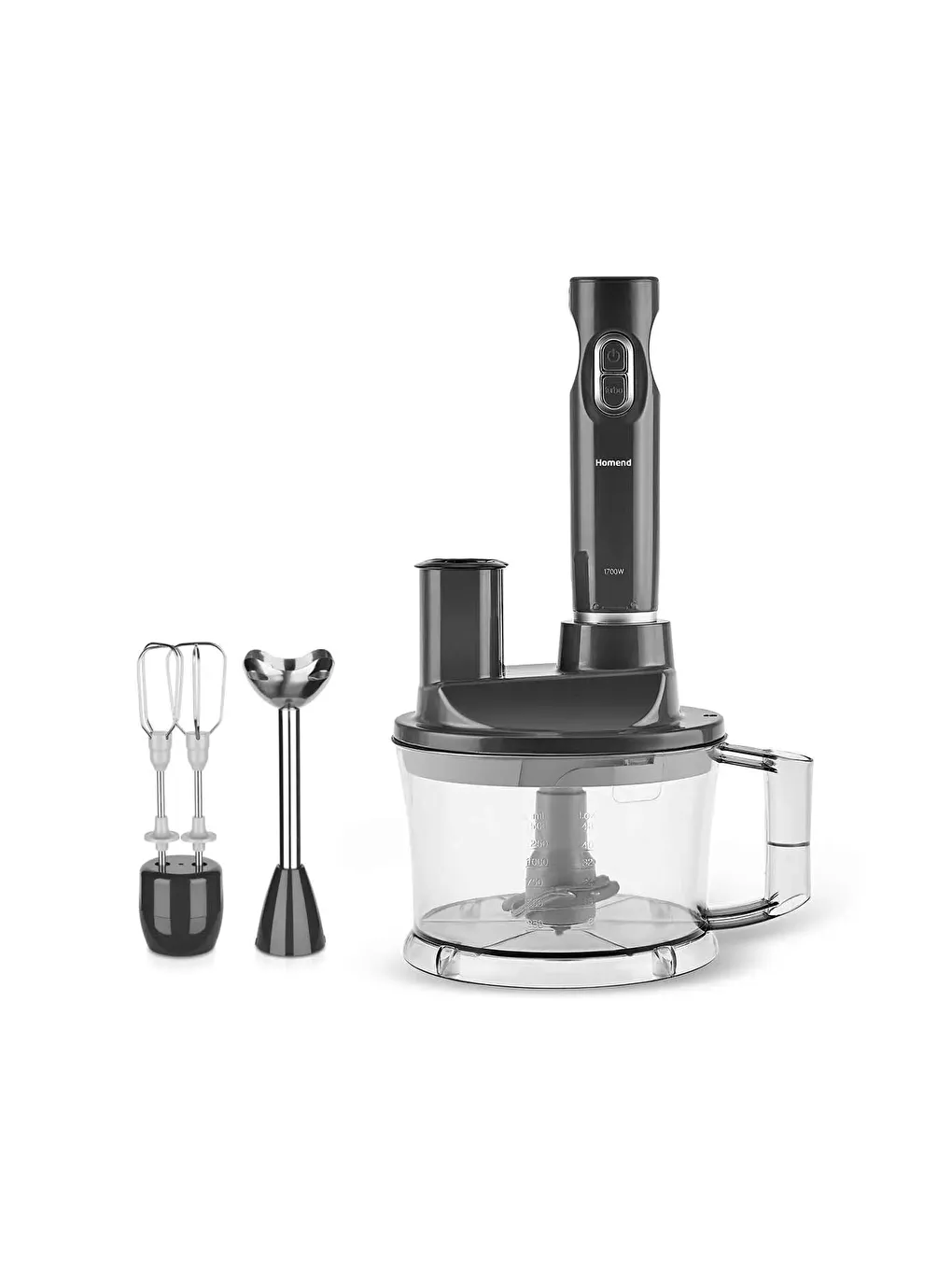 Functionall 2843H 5 Fonksiyonlu Mutfak Robotu 1700W Antrasit-4