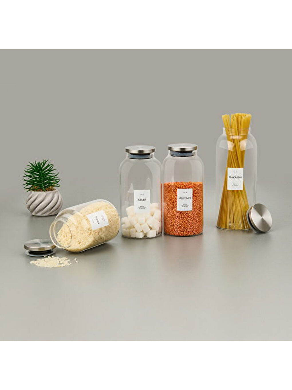 Model Şeker 20'li Kavanoz Etiketi - Beyaz / Siyah