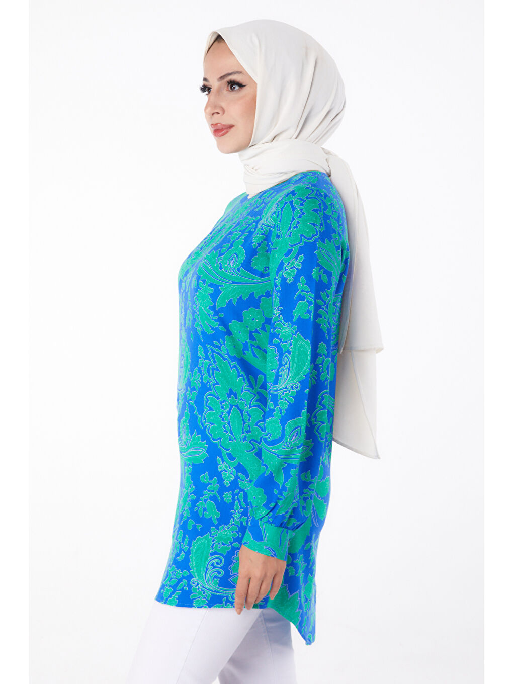 Yeşil Desenli Tunik Yesil - 13277-3