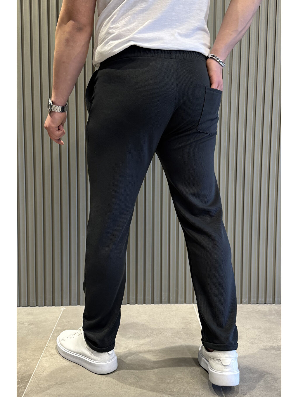 Antrasit Erkek Duble Paça Jogger Pantolon-2