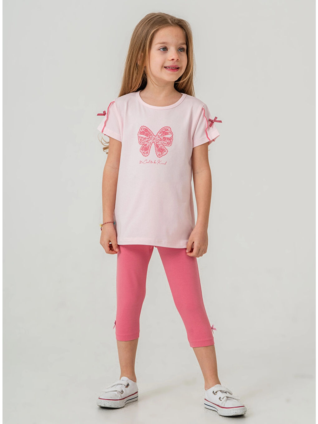 Pembe Fiyonk Baskılı Kız Çocuk Takım 50357