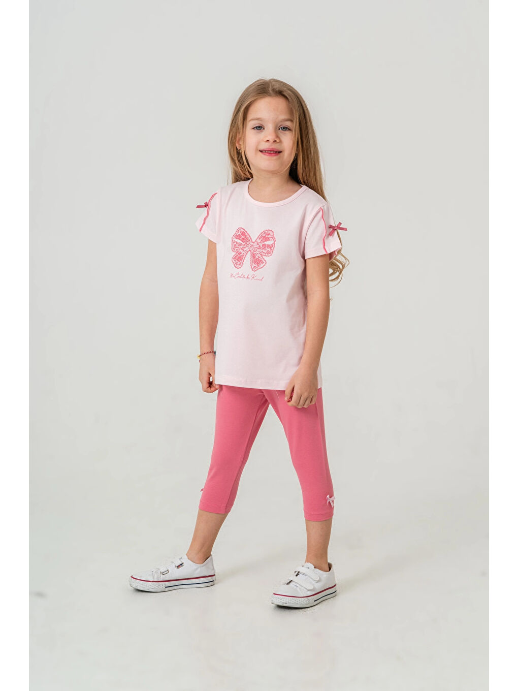 Pembe Fiyonk Baskılı Kız Çocuk Takım 50357-1