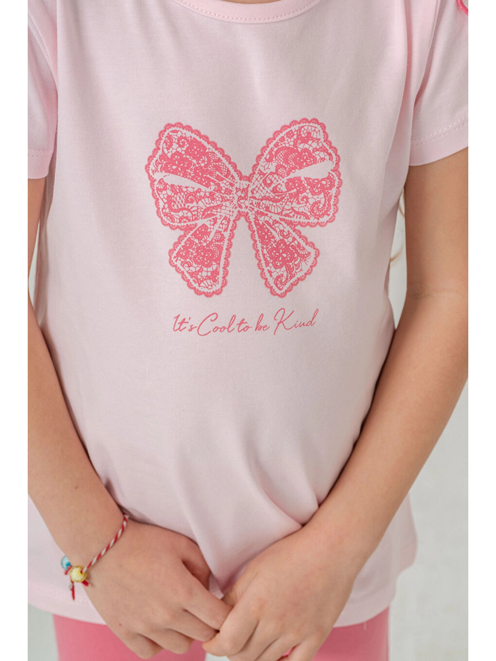 Pembe Fiyonk Baskılı Kız Çocuk Takım 50357-2