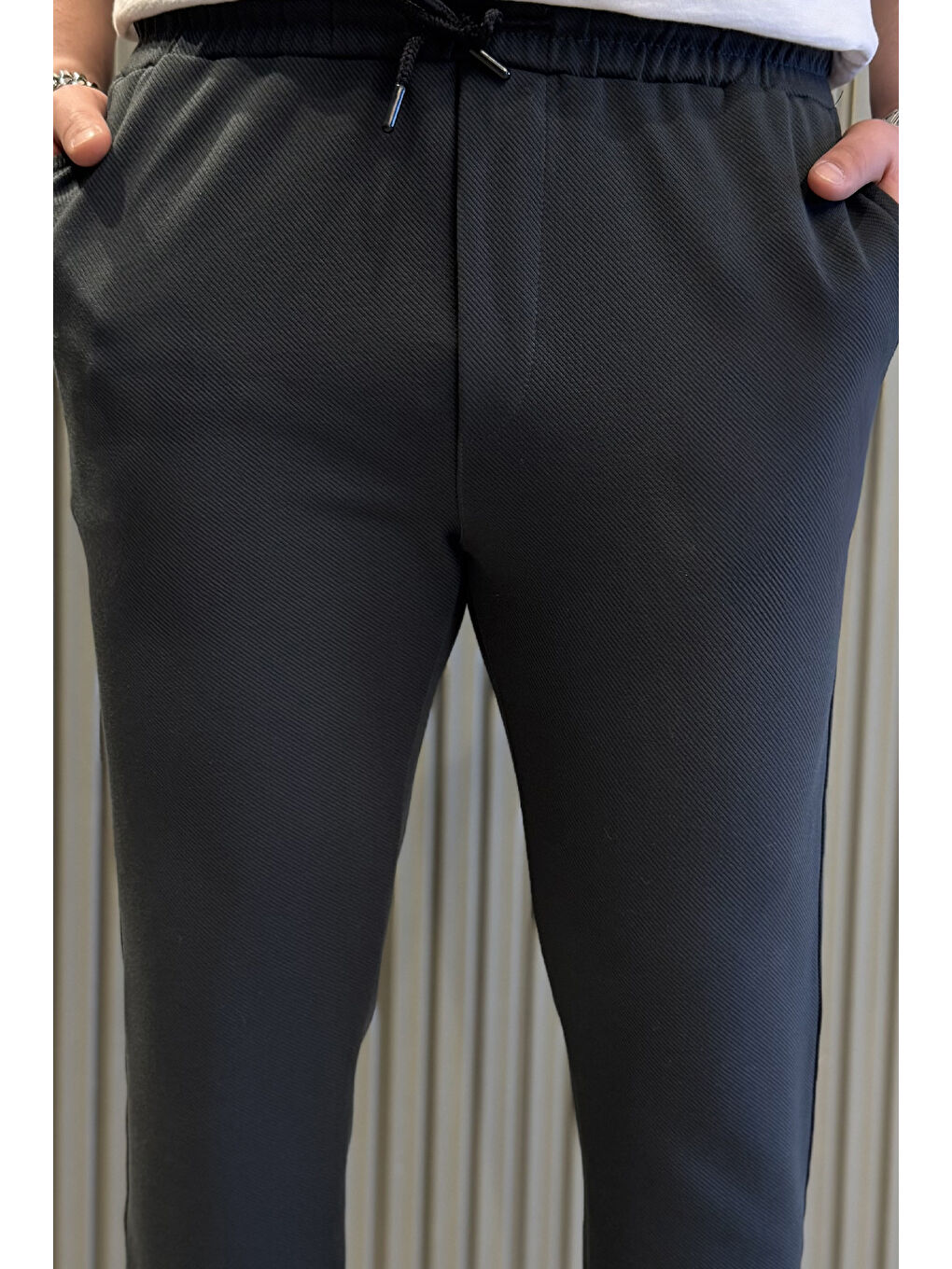 Antrasit Erkek Duble Paça Jogger Pantolon-3