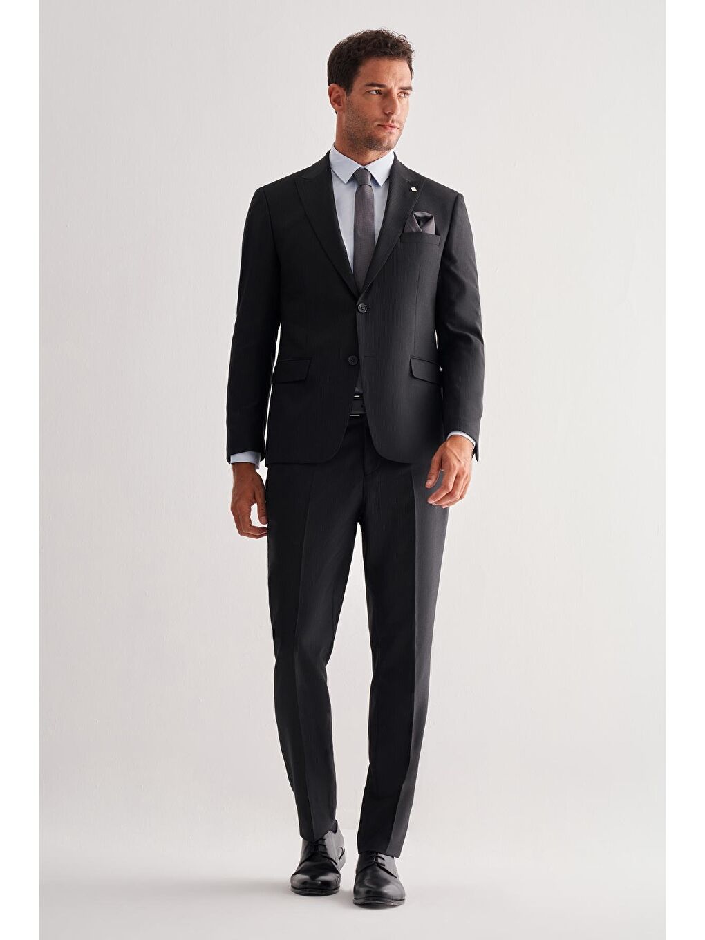 Siyah Kırlangıç Yaka Tam Astar 6 Drop Slim Fit Esnek Takım Elbise 1001255156-1