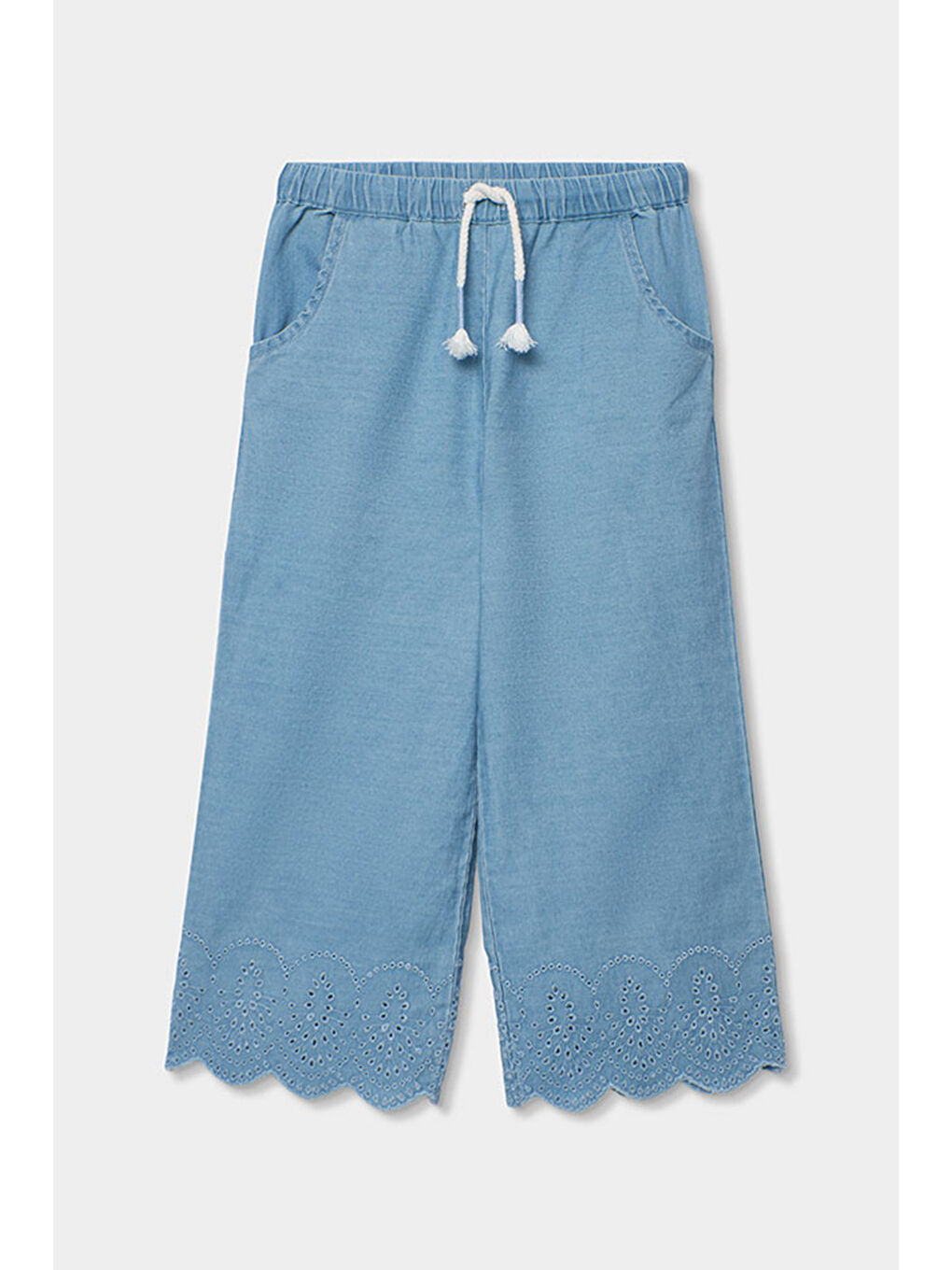 Jakarlı Denim Pantolon 2-6 Yaş Mavi-1